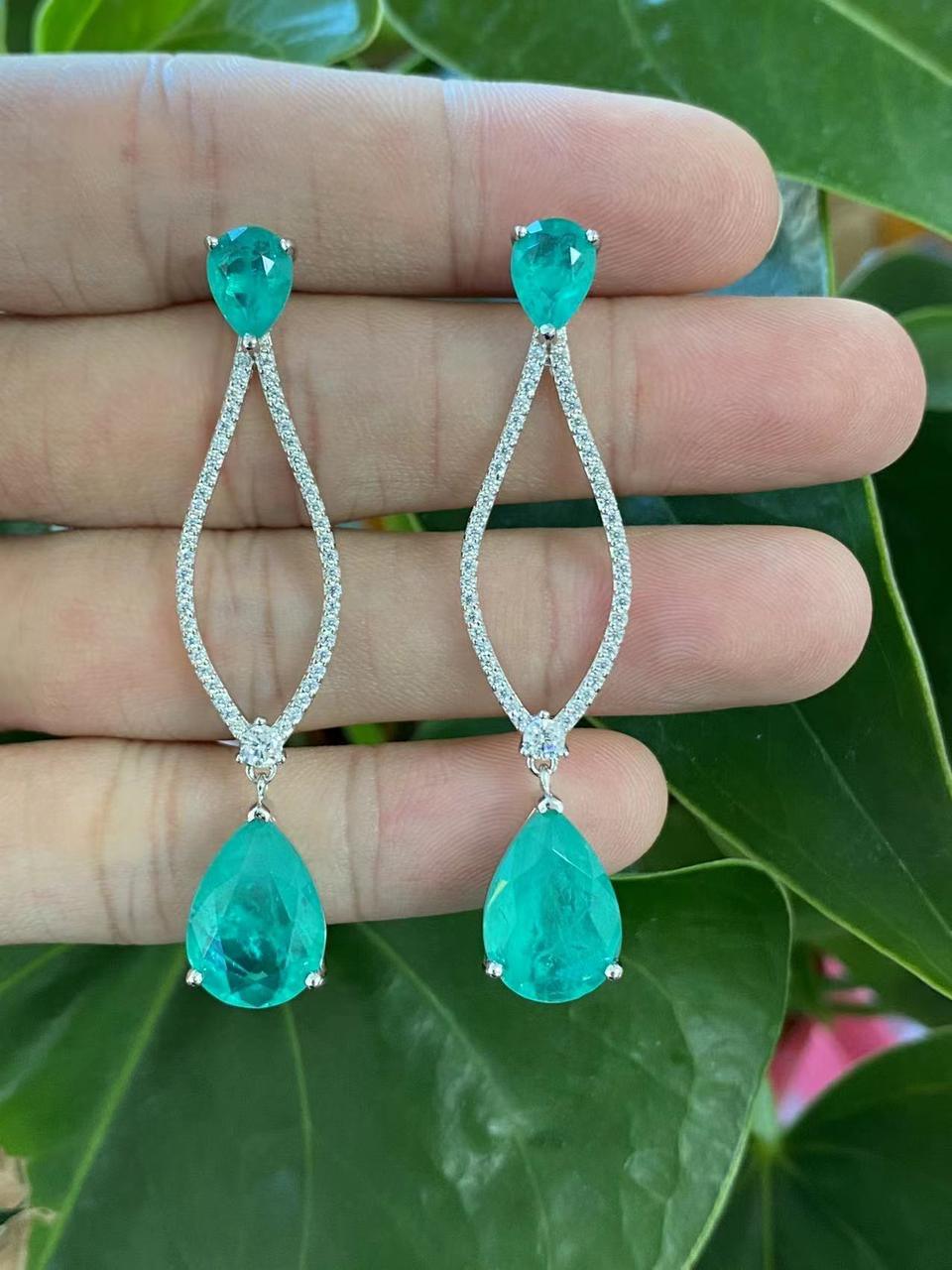 Luxury Elongated Drop Earrings with Citrine-Yellow Crystals