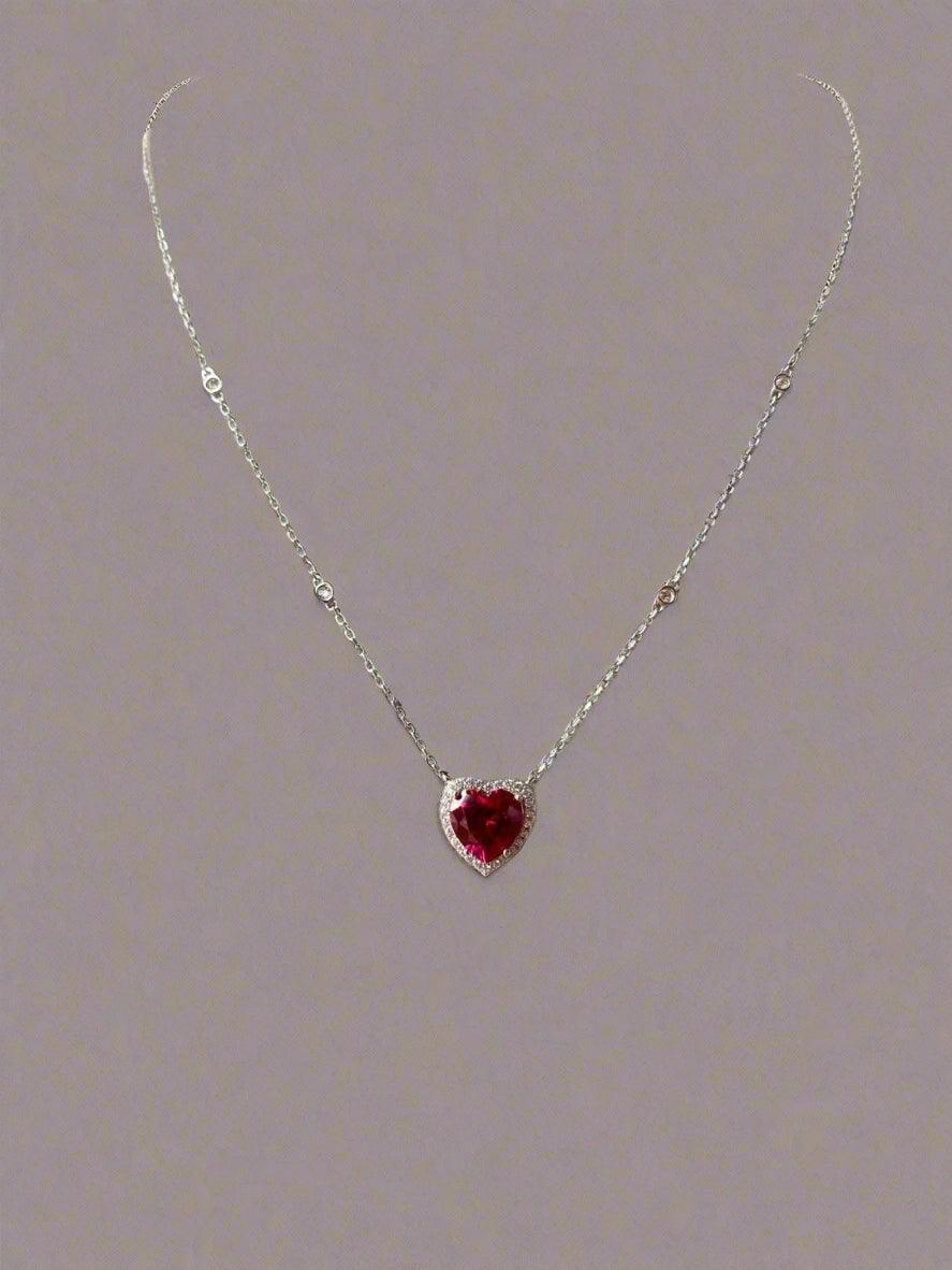 Radiant Heart Crystal Pendant Necklace