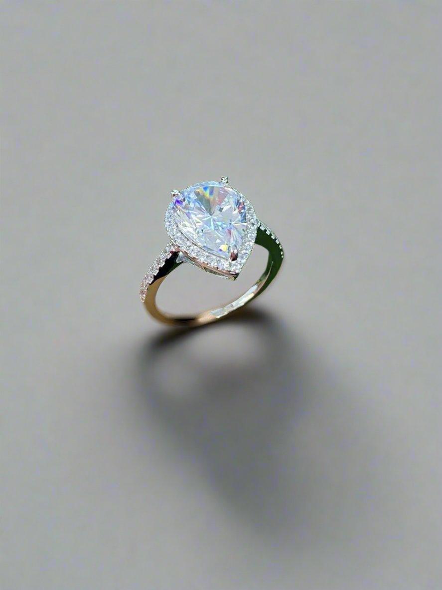 Radiant Yellow Pear Solitaire Ring - Vintage-Inspired Setting