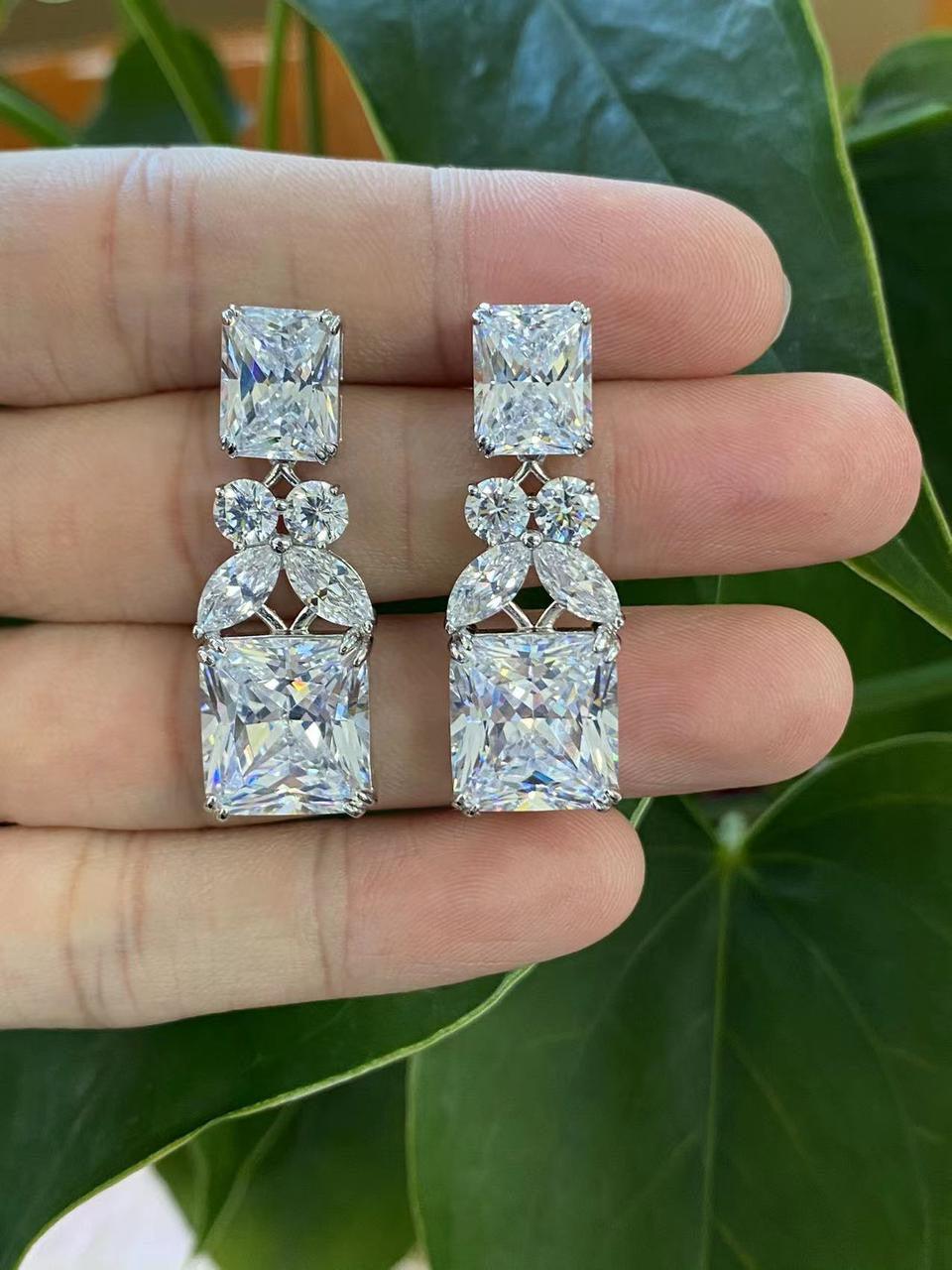 Luxury Triple Square Drop Earrings