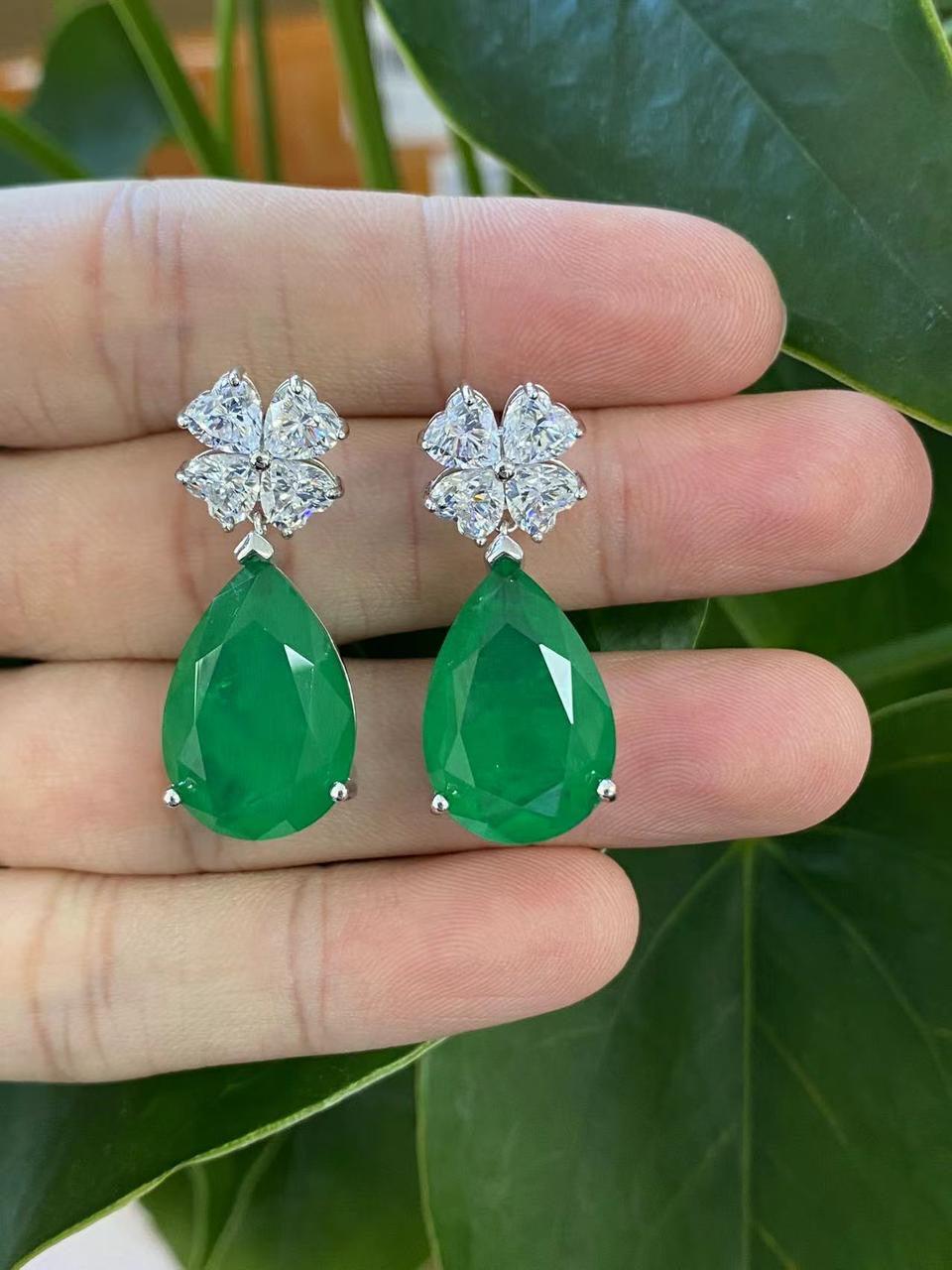 Luxurious Floral Crystal Drop Earrings with Citrine-Yellow Teardrops