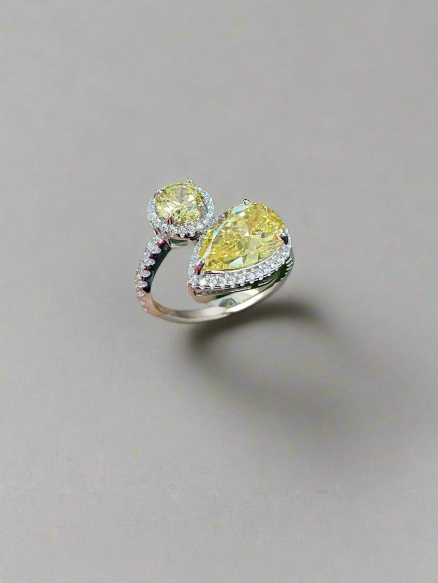 Twisted Romance Ring - Dual Stone Design