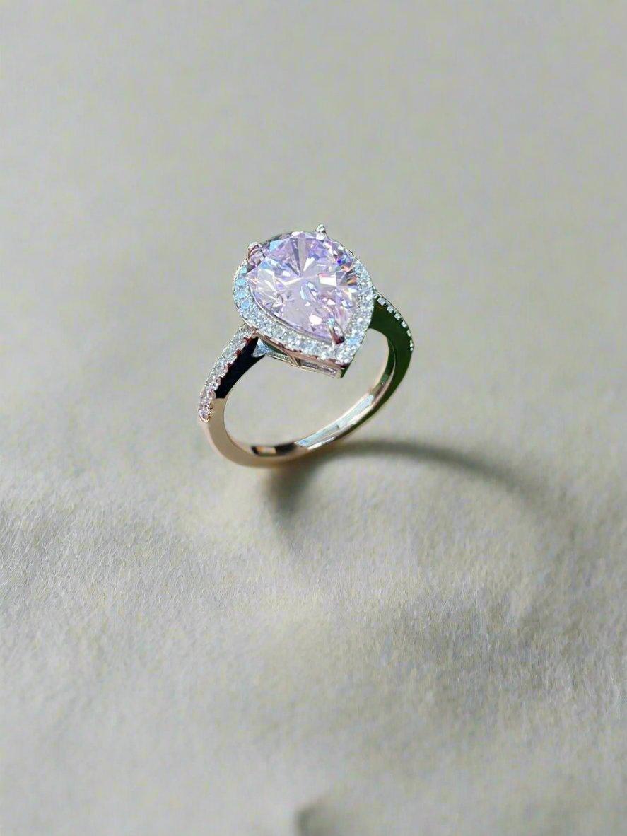 Radiant Yellow Pear Solitaire Ring - Vintage-Inspired Setting