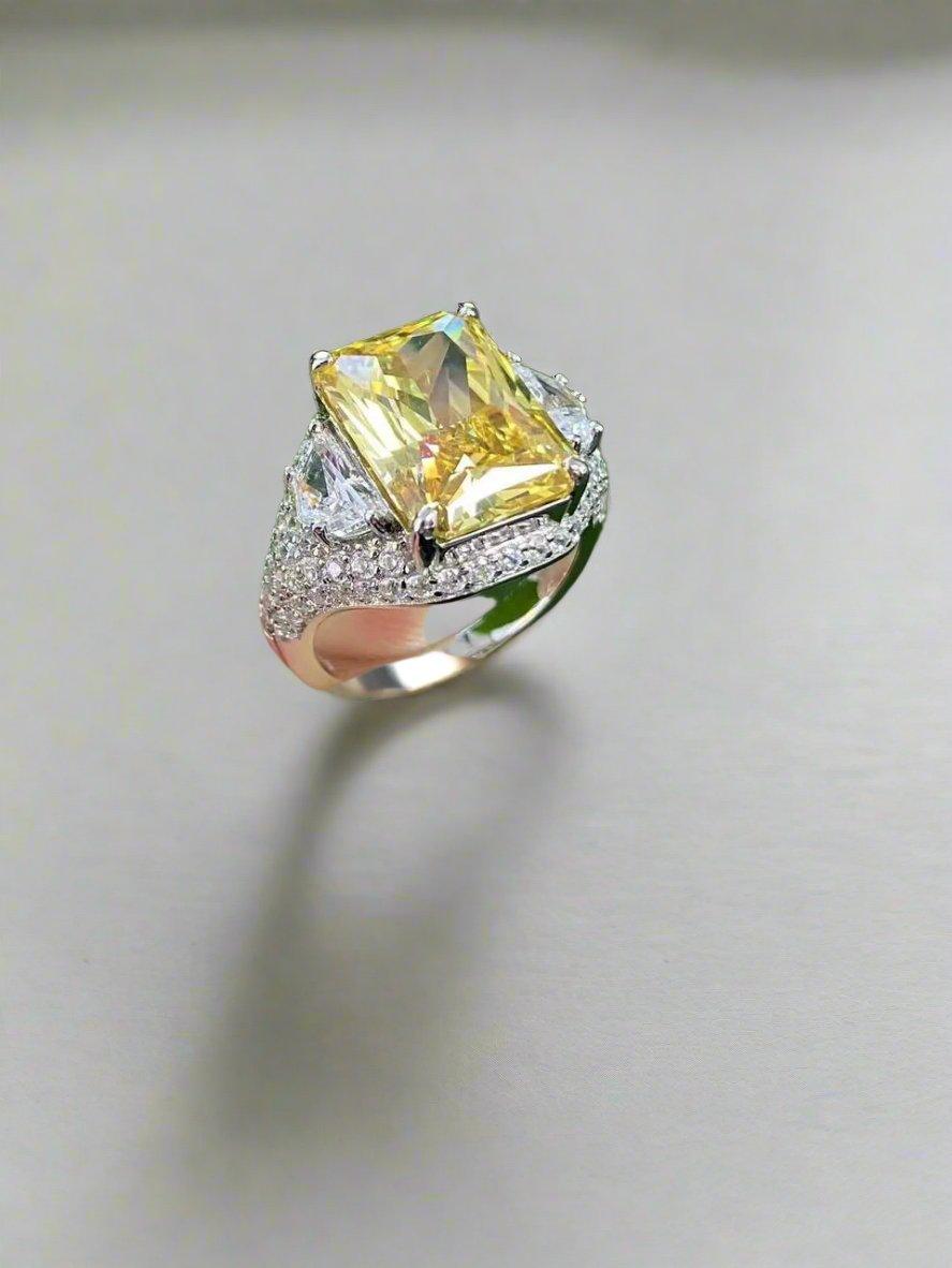 Luxury Square Crystal Ring - Art Deco Inspired