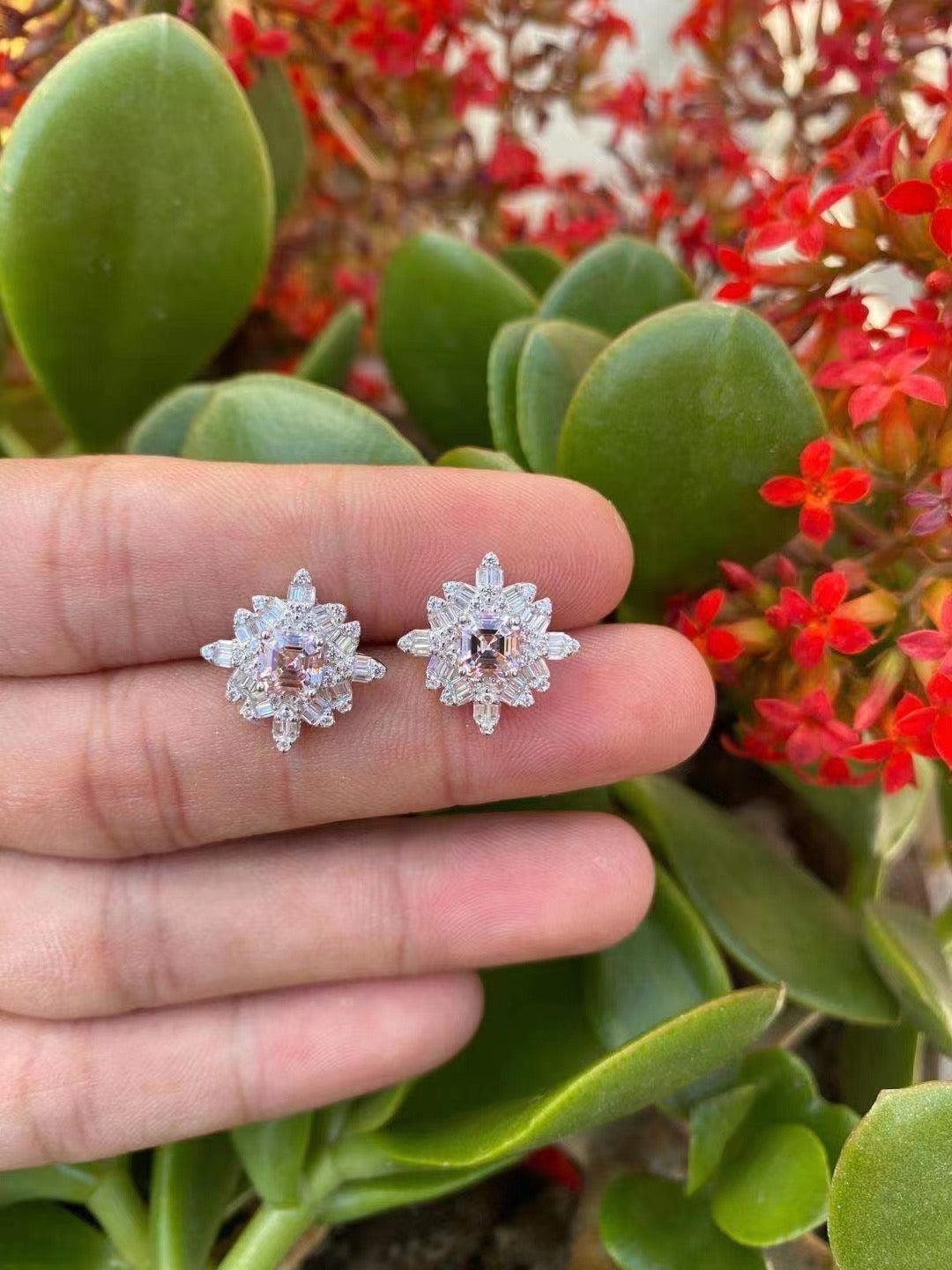 Dainty Blue Flower Stud Earrings